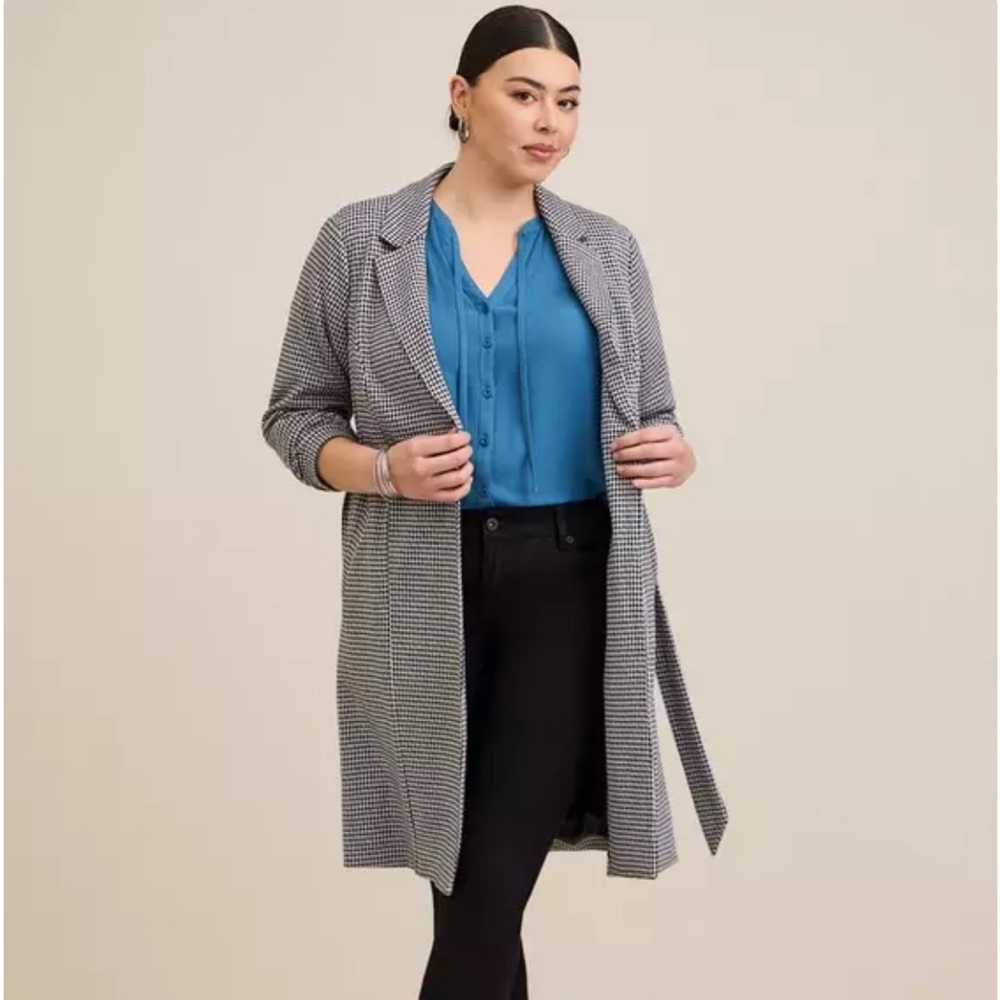 Torrid Blue Button-Front Peasant Blouse - Picture 2 of 5